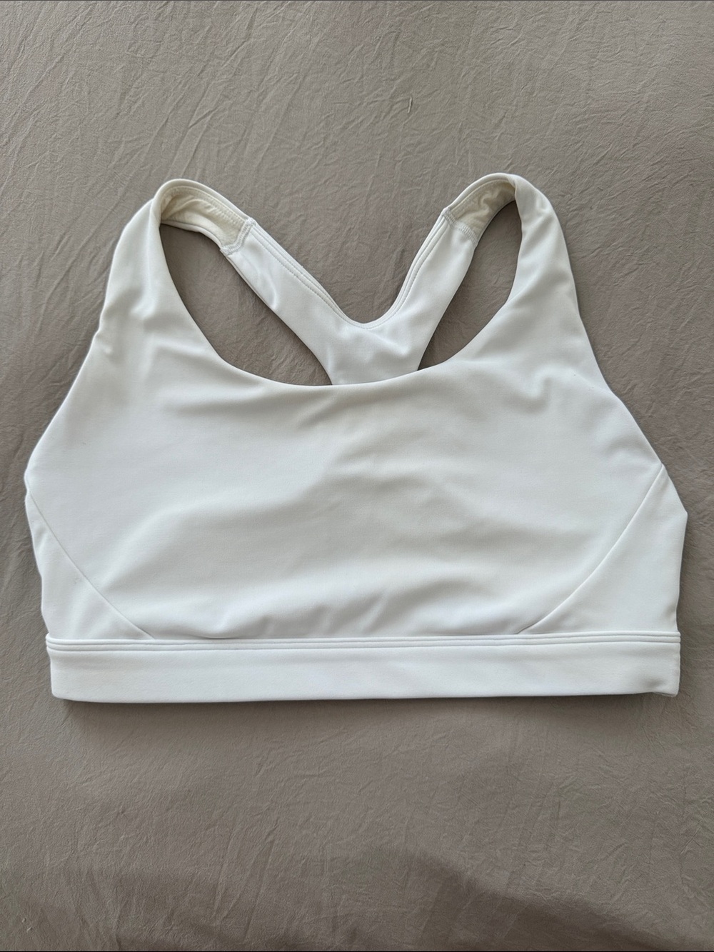 Athleta Cream Racerback Sports Bra